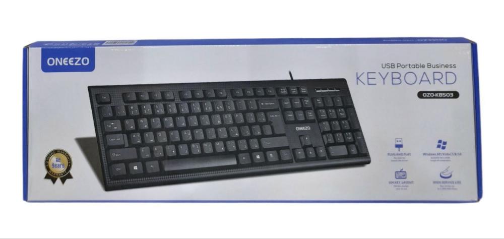 Oneezo Ozo-kb503 Wired USB Keyboard - Full-Size, Black Gallery View 2 Ozo-kb503