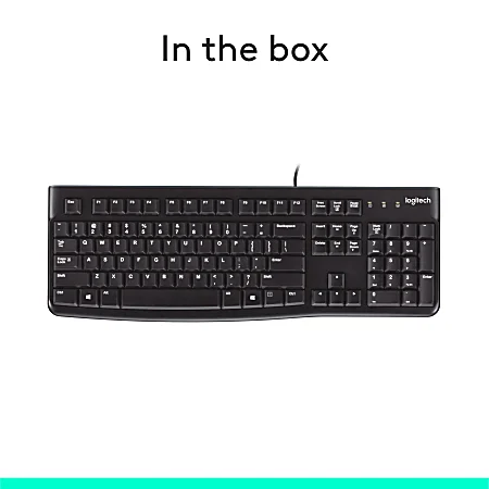 Logitech K120 USB Wired Full-Size Spill-Resistant Keyboard Gallery View 5 K120