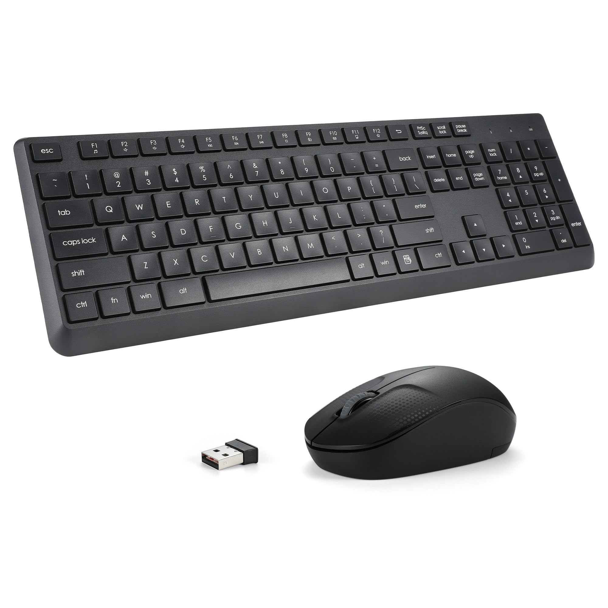 ONEEZOO ALT701 2.4GHz Wireless Keyboard and Mouse Combo - Full-size Ergonomic Black Gallery View 4 ALT701
