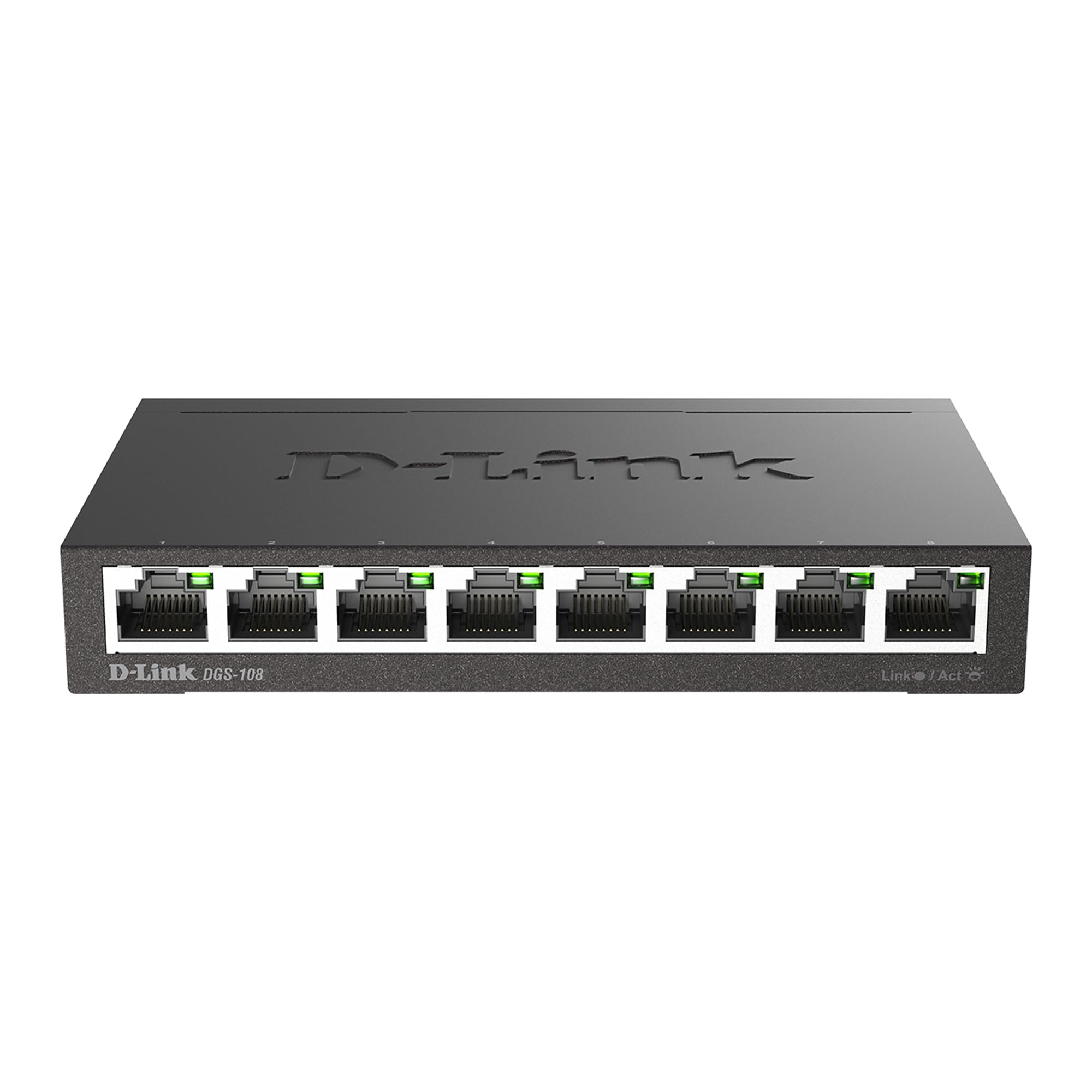 D-Link DGS-108 8-Port Gigabit Unmanaged Desktop Network Switch Gallery View 3 DGS-108