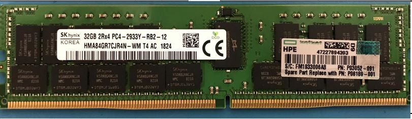 HPE 32GB DDR4-2933 Registered Smart Memory Kit (1x32GB) 2Rx4 PC4-2933Y-R Gallery View 2 P07646-B21