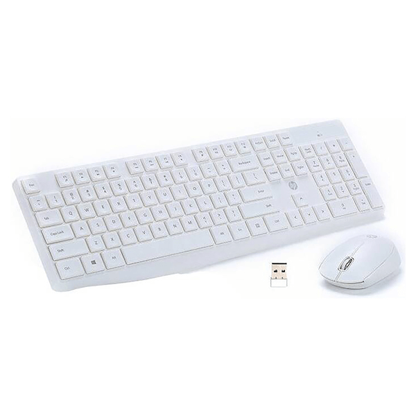 HP CS10 White Wireless USB Keyboard and Optical Mouse Combo Gallery View 2 CS10