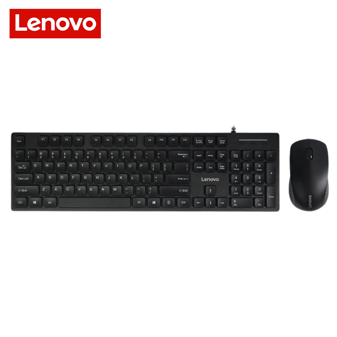 Lenovo KM200 Wired USB Keyboard and Optical Mouse Combo - Black Gallery View 2 KM200
