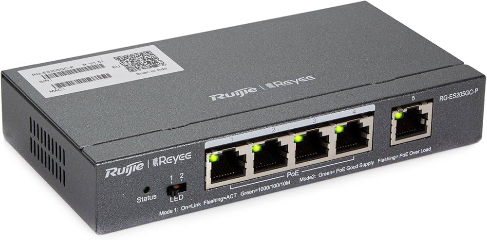 Ruijie RG-ES209GC-P 9-Port Gigabit Smart PoE+ Network Switch with 120W Budget Gallery View 4