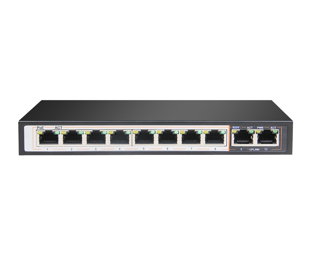 D-Link DGS-F1010P-E 10-Port Gigabit PoE+ Unmanaged Switch with 2GE Uplink and 250m Extended Range