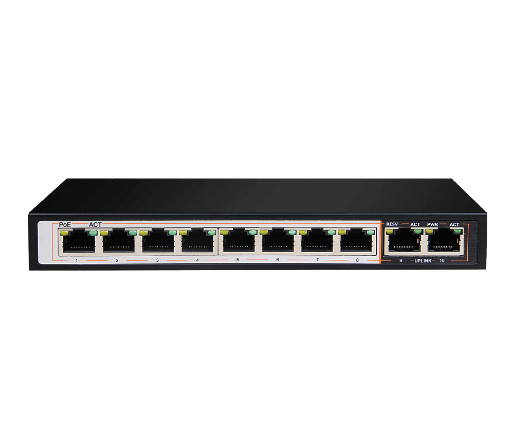 D-Link DGS-F1010P-E 10-Port Gigabit PoE+ Unmanaged Switch with 2GE Uplink and 250m Extended Range Gallery View 3