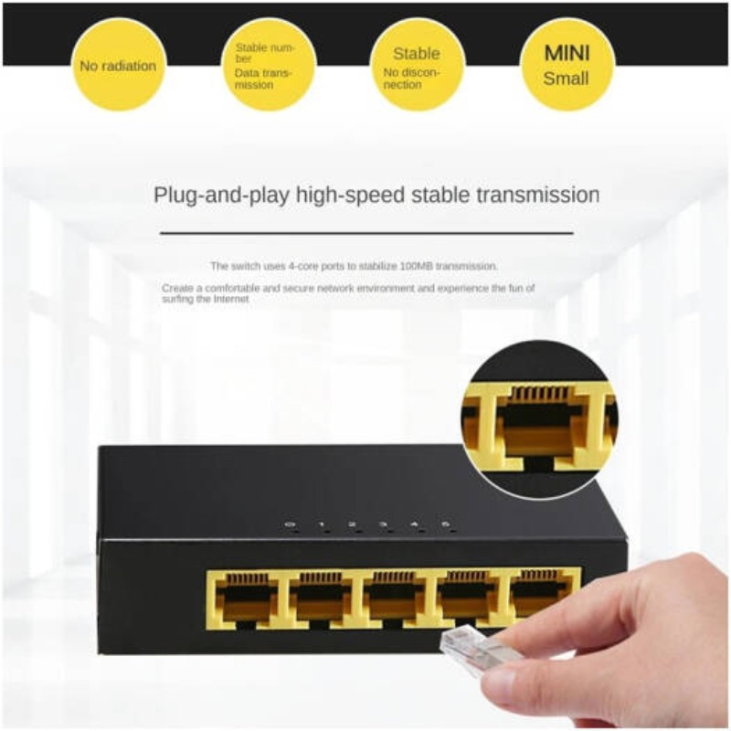 D-Link DGS-F105 5-Port Gigabit Unmanaged Metal Desktop Switch Gallery View 4