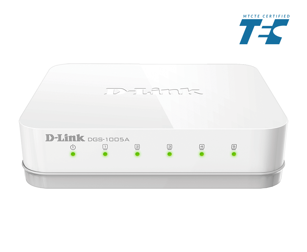 D-Link DGS-1005A 5-Port Gigabit Unmanaged Desktop Ethernet Switch Gallery View 2