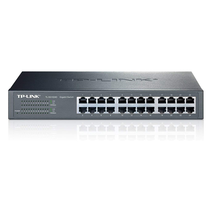 TP-Link TL-SG1024D 24-Port Gigabit Ethernet Unmanaged Switch - Plug and Play, Desktop/Rackmount, Fanless Gallery View 3
