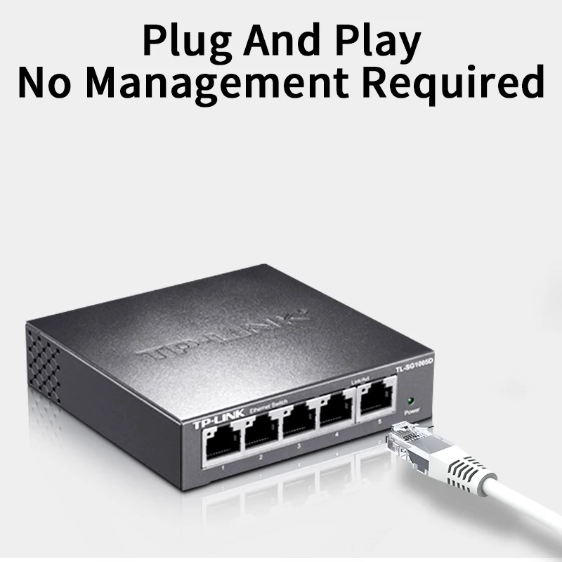 TP-Link TL-SG1005D 5-Port Gigabit Ethernet Unmanaged Desktop Network Switch Gallery View 3