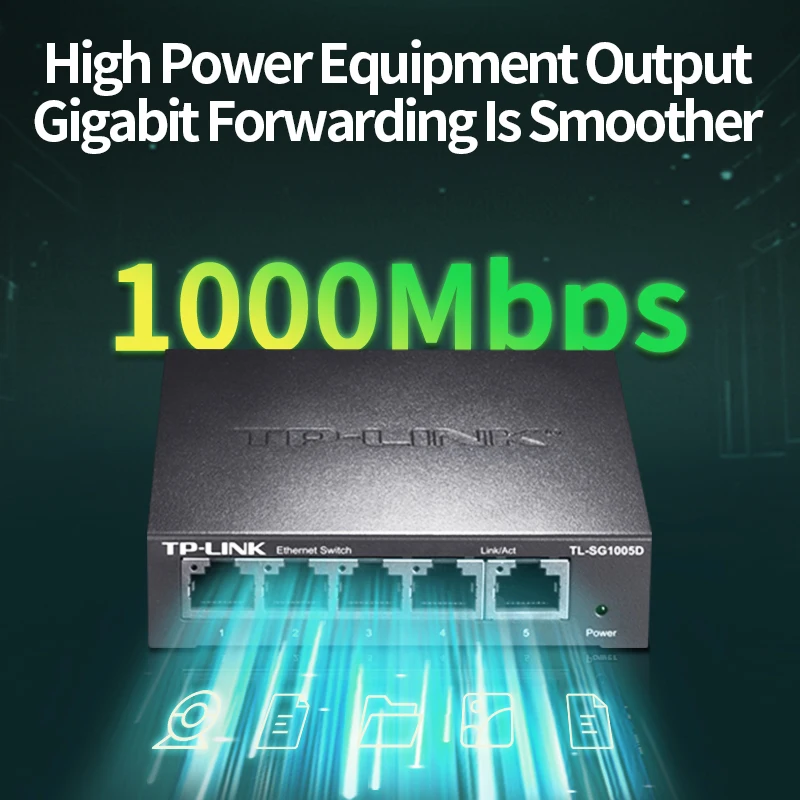 TP-Link TL-SG1005D 5-Port Gigabit Ethernet Unmanaged Desktop Network Switch Gallery View 4