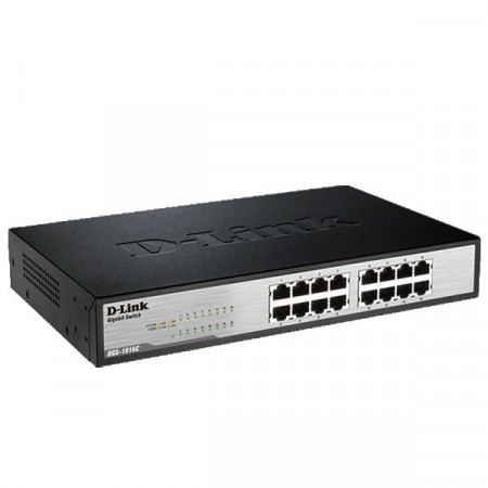 D-Link DGS-1016C 16-Port Gigabit Unmanaged Desktop Network Switch Gallery View 4