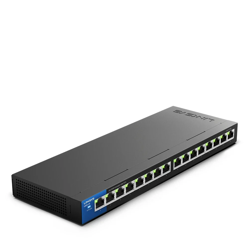 Linksys LGS116 16-Port Gigabit Ethernet Unmanaged Network Switch Gallery View 2