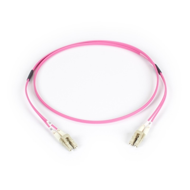 C2G 1m LC-LC OM4 Multimode Duplex Fiber Optic Patch Cable, 50/125µm Aqua Gallery View 2