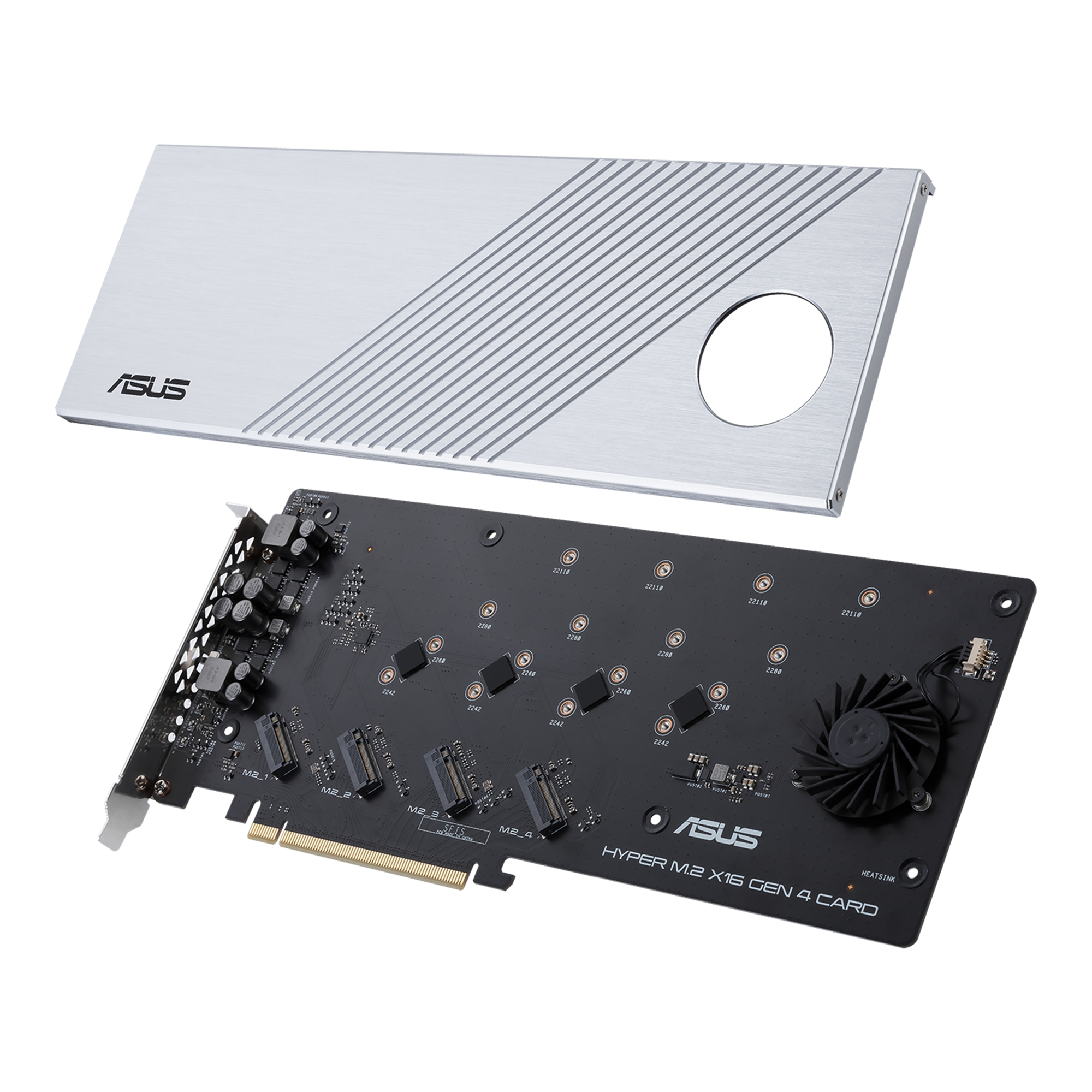ASUS Hyper M.2 x16 Gen 4 PCIe 4.0/3.0 Expansion Card for 4x NVMe M.2 SSDs Gallery View 2