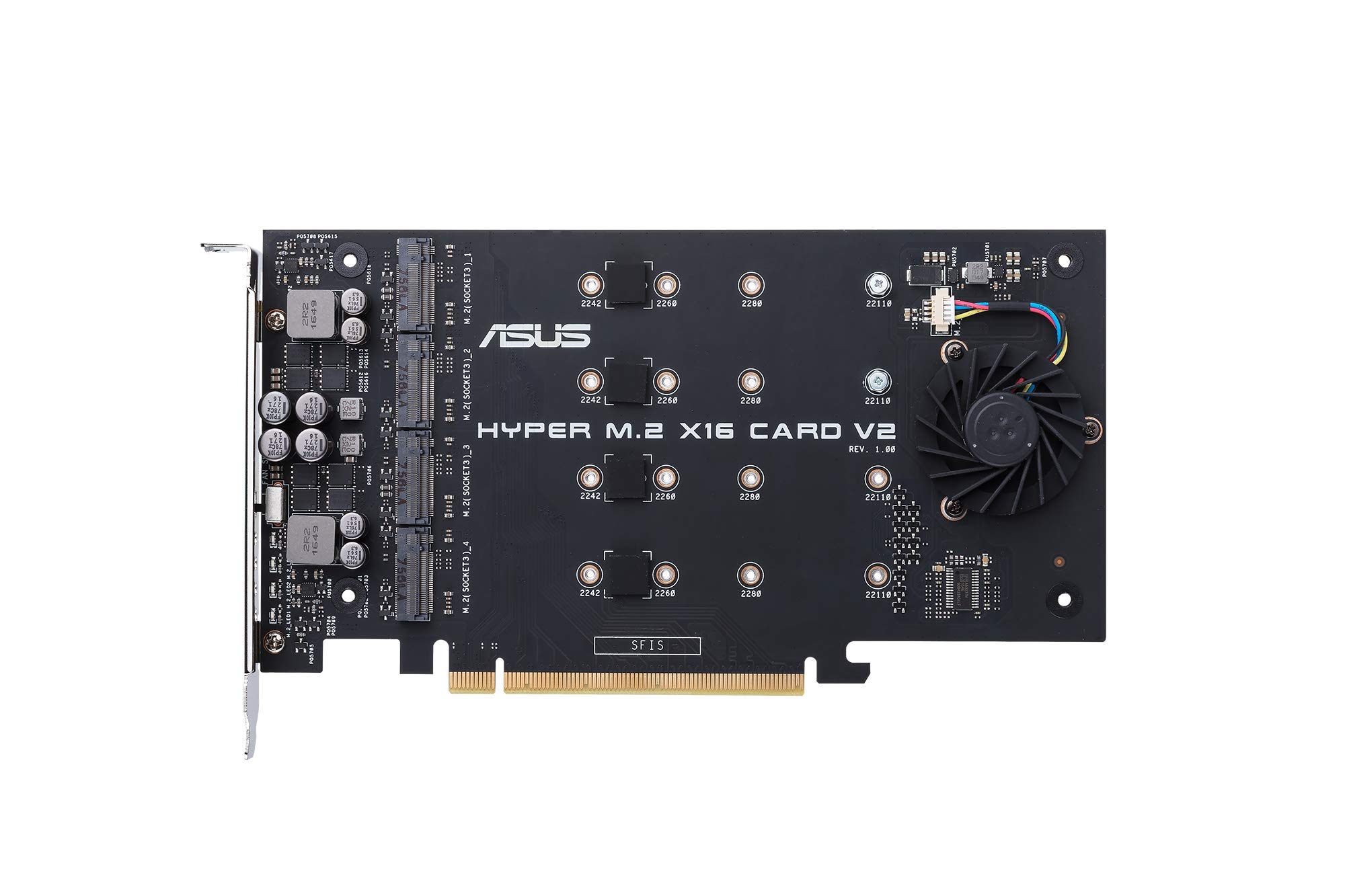 ASUS Hyper M.2 x16 Gen 4 PCIe 4.0/3.0 Expansion Card for 4x NVMe M.2 SSDs Gallery View 4
