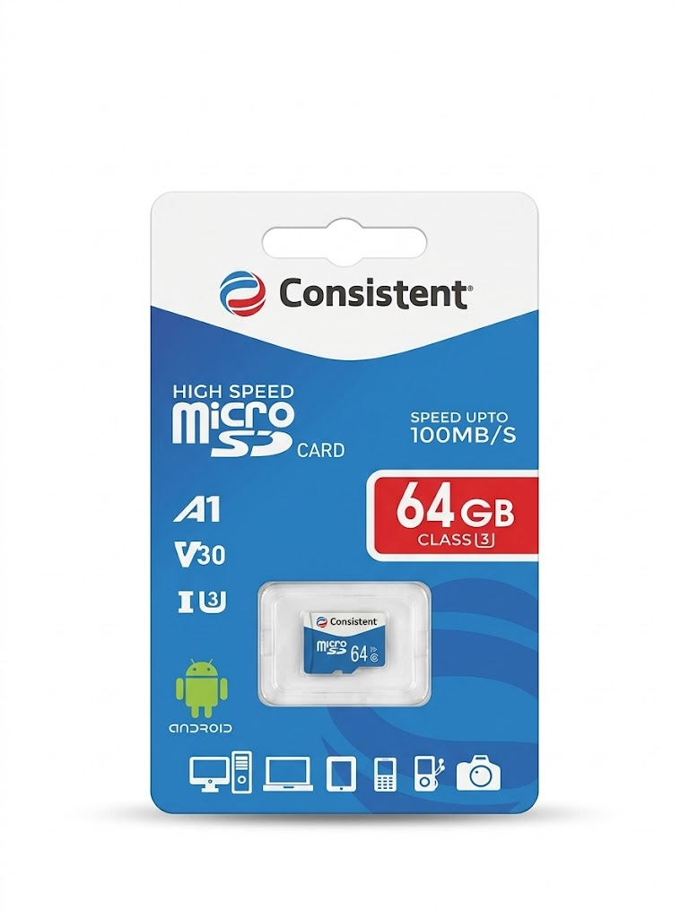 Buy Consist 64GB High-Speed microSDXC Memory Card - Up to 100MB/s Read in Dubai | Best Price at Server Zone UAE