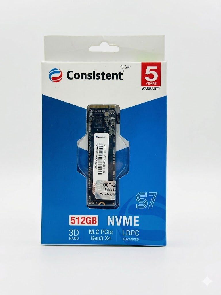 Consistent 512GB NVMe M.2 SSD (S7 Series) PCIe Gen3 x4