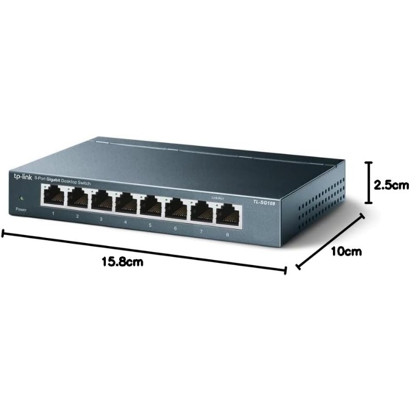 D-LINK DGS-F108 8-PORT GIGABIT UNMANAGED DESKTOP SWITCH Gallery View 3