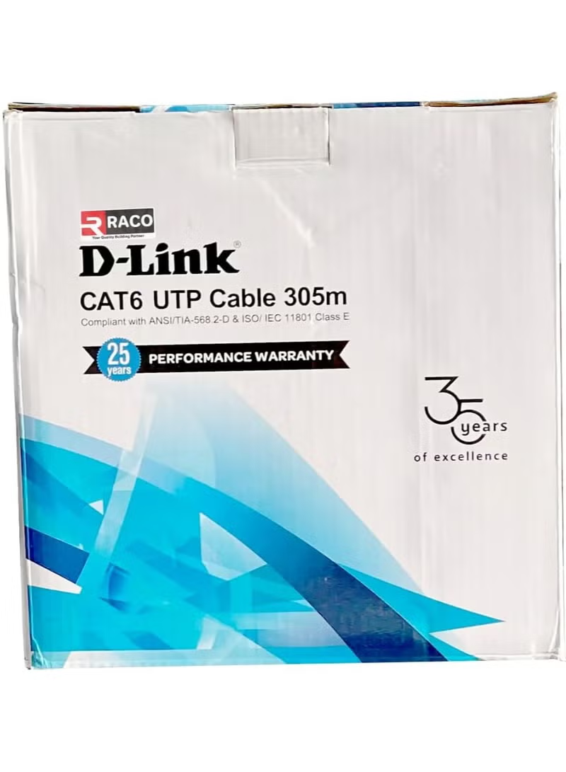 D-Link Cat6 UTP 24 AWG Solid Cable - 305 Meter Roll (NCB-C6UGRYR-305-24) View 1