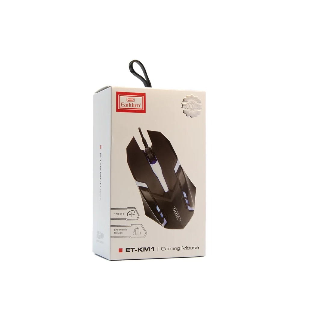 Earldom ET-KM1 Wired RGB Optical Gaming Mouse - 1200 DPI UAE