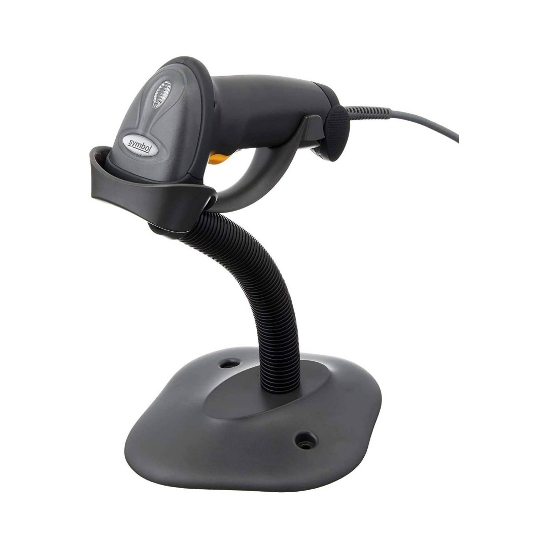 Zebra LS2208 Handheld 1D Laser Barcode Scanner with USB Cable and Stand | 328 - Server Zone | Official UAE Supplier