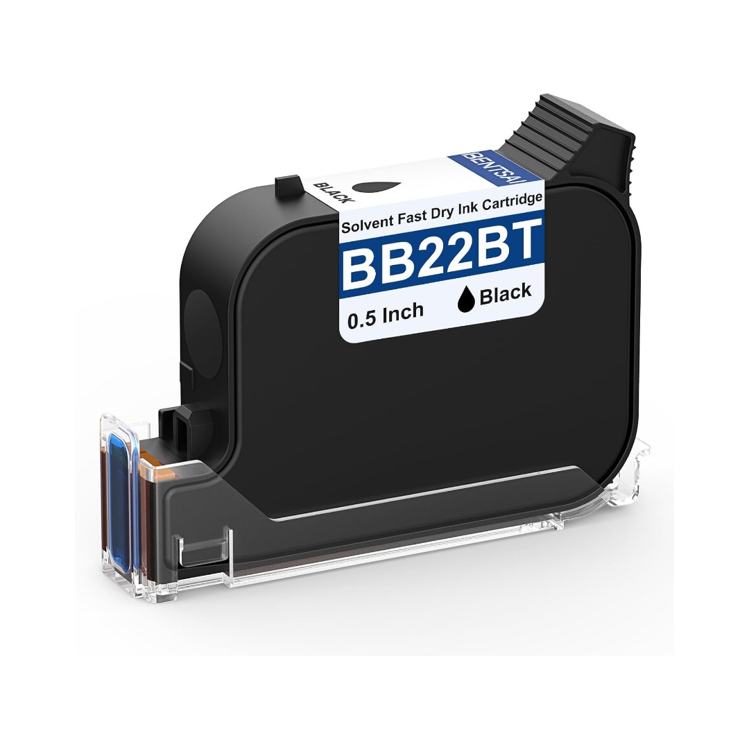 BENTSAI BB22BT Original Solvent Ink Quick Dry Ink Cartridge Replacement for BT-HH6205B 6205BL Handheld Inkjet Printer (Black)