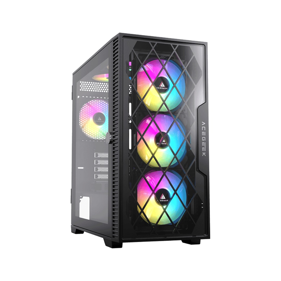 Acegeek Darkfate Tempered Glass 4F Case - RGB Black UAE