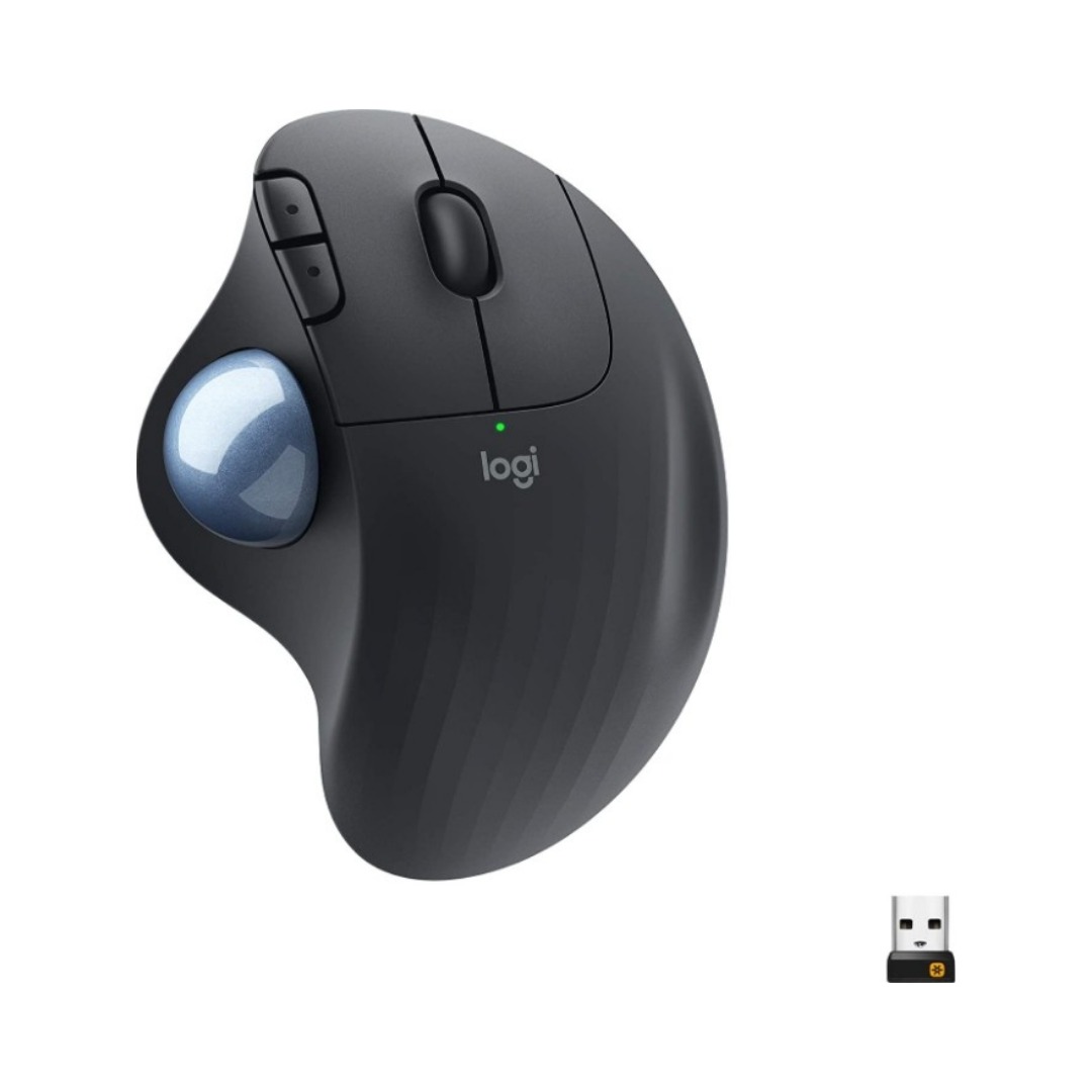 Logitech Ergo M575 Wireless Trackball Mouse, Ergonomic, 2.4GHz USB, Black