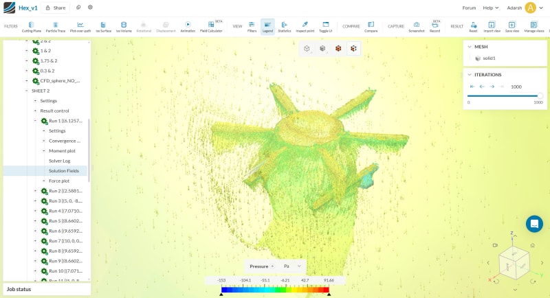 SimScale CFD Pressure Vector Field