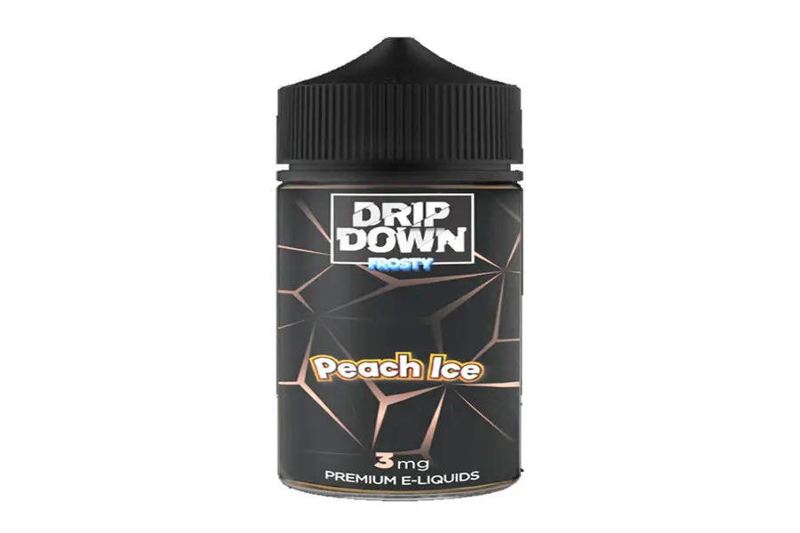 PEACH ICE 6MG 100ML FREE BASE DRIP DOWN FROSTY