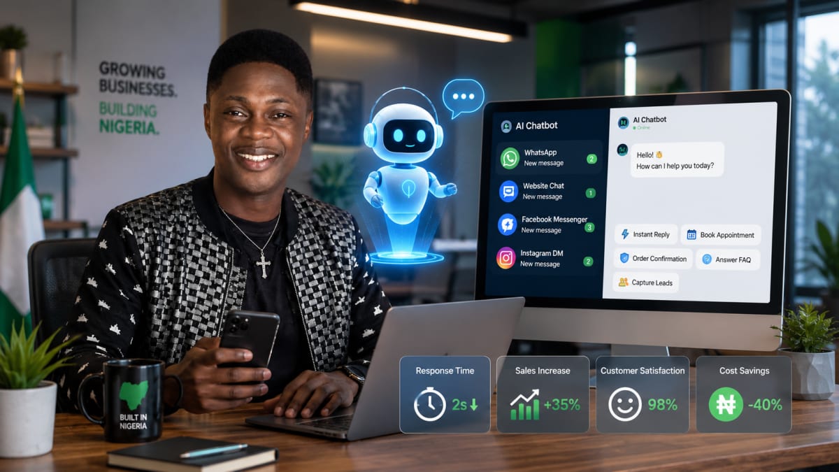 AI chatbot responding to customer messages for a Nigerian business