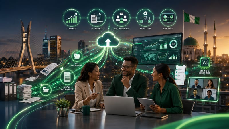 Nigerian business team adopting digital tools to grow their company