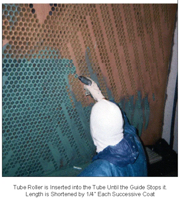 Tube roller inserted into condenser tube