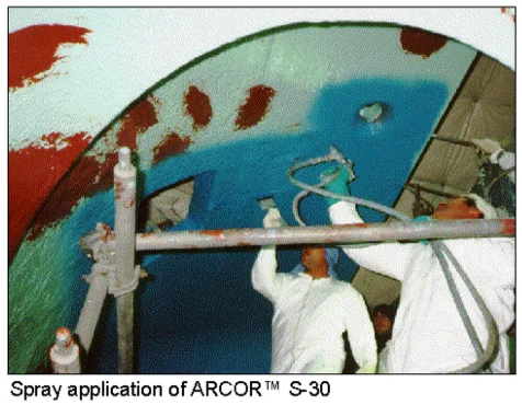 Spray application of epoxy system