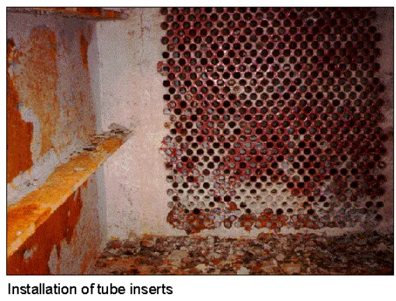 Installation of CuNi tube inserts