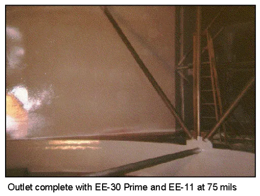 Outlet complete with EE-30 Prime and EE-11 at 75 mils