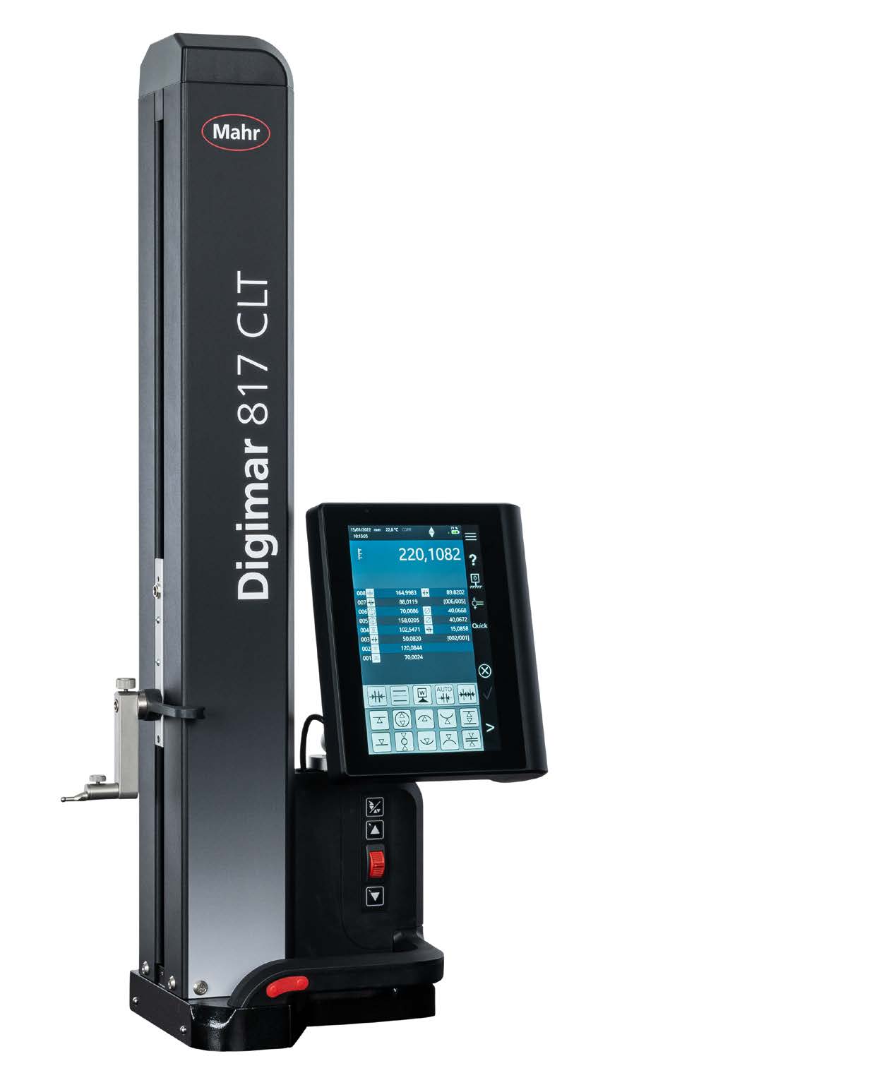 Mahr Digimar 817 CLT motorized height gage with swivel-mounted touch display