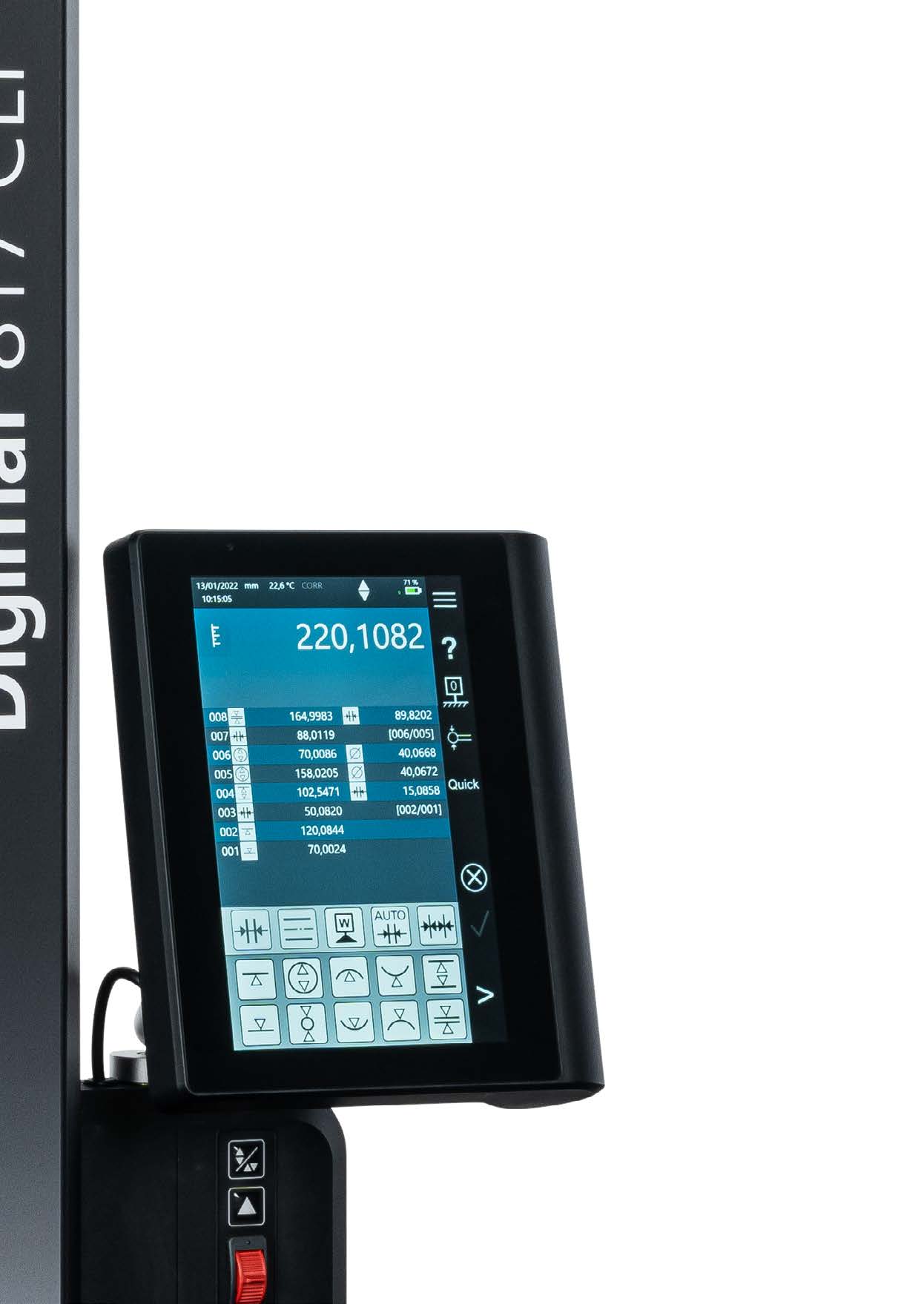 Digimar 817 CLT 10-inch touch display with measured value list