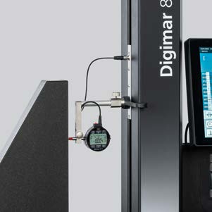 Millimess digital comparator mounted on the Digimar slide for a perpendicularity check