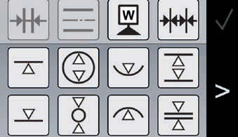 Digimar 816 CLT touch display function keys for planes, bores, shafts and widths