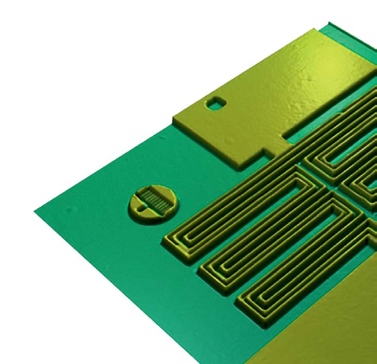 3D topography of printed circuit structures on a substrate