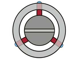 Cross-section of 844 D-3 with three contacts at 120 degrees