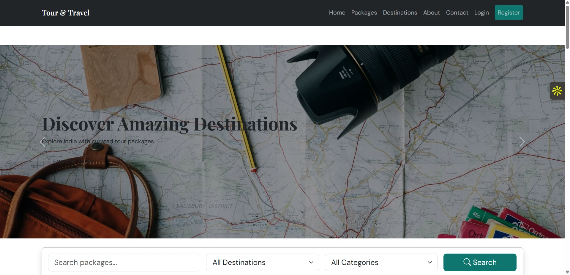 Tour and Travel Management System Major Project in PHP and MySQL live demo preview