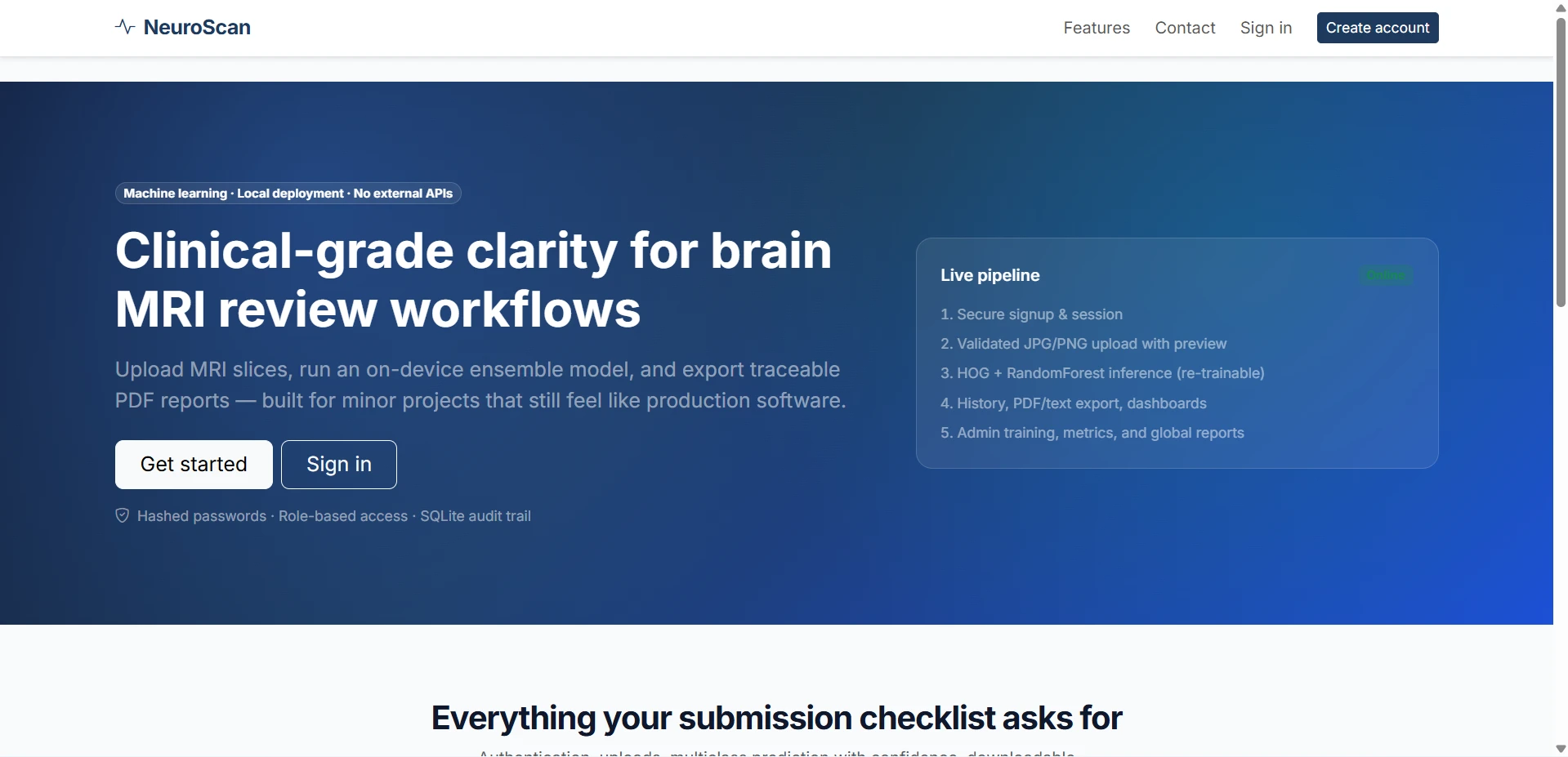 Brain Tumor Detection System Using Machine Learning live demo preview