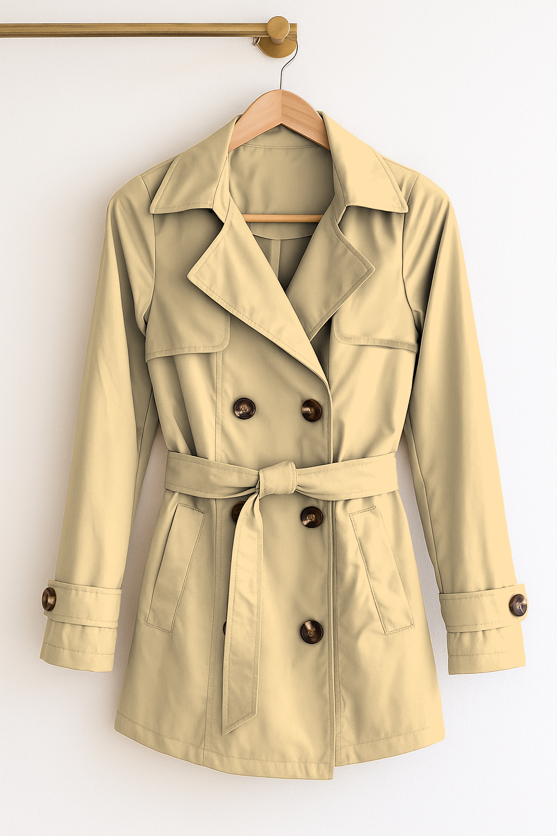 thumbnail image 2 of Gabardina elegante corte moderno 6 botones y cinturon Beige GD / XG, 2 of 2