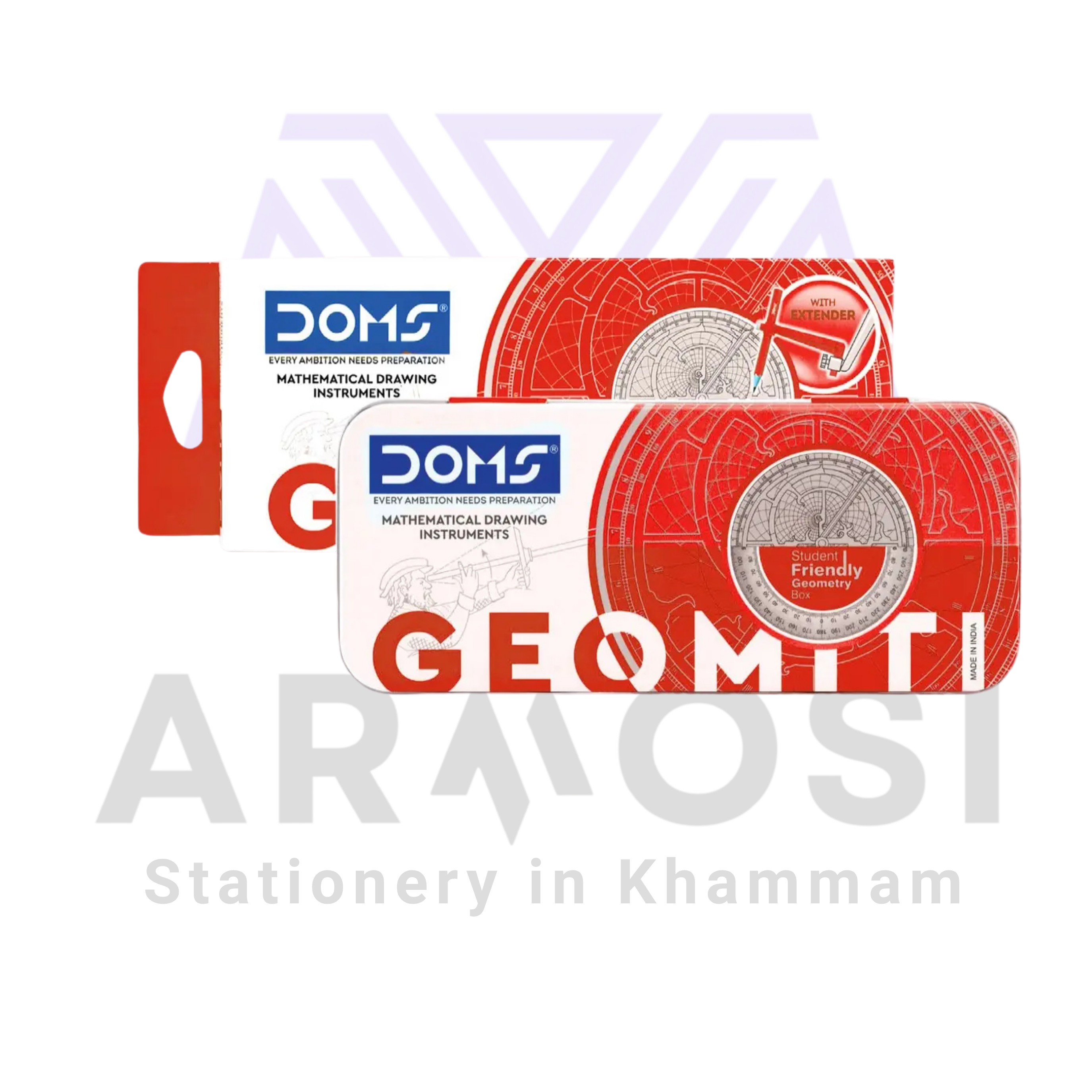 DOMS Geomiti Geometry Box – Mathematical Drawing Instruments with Extender