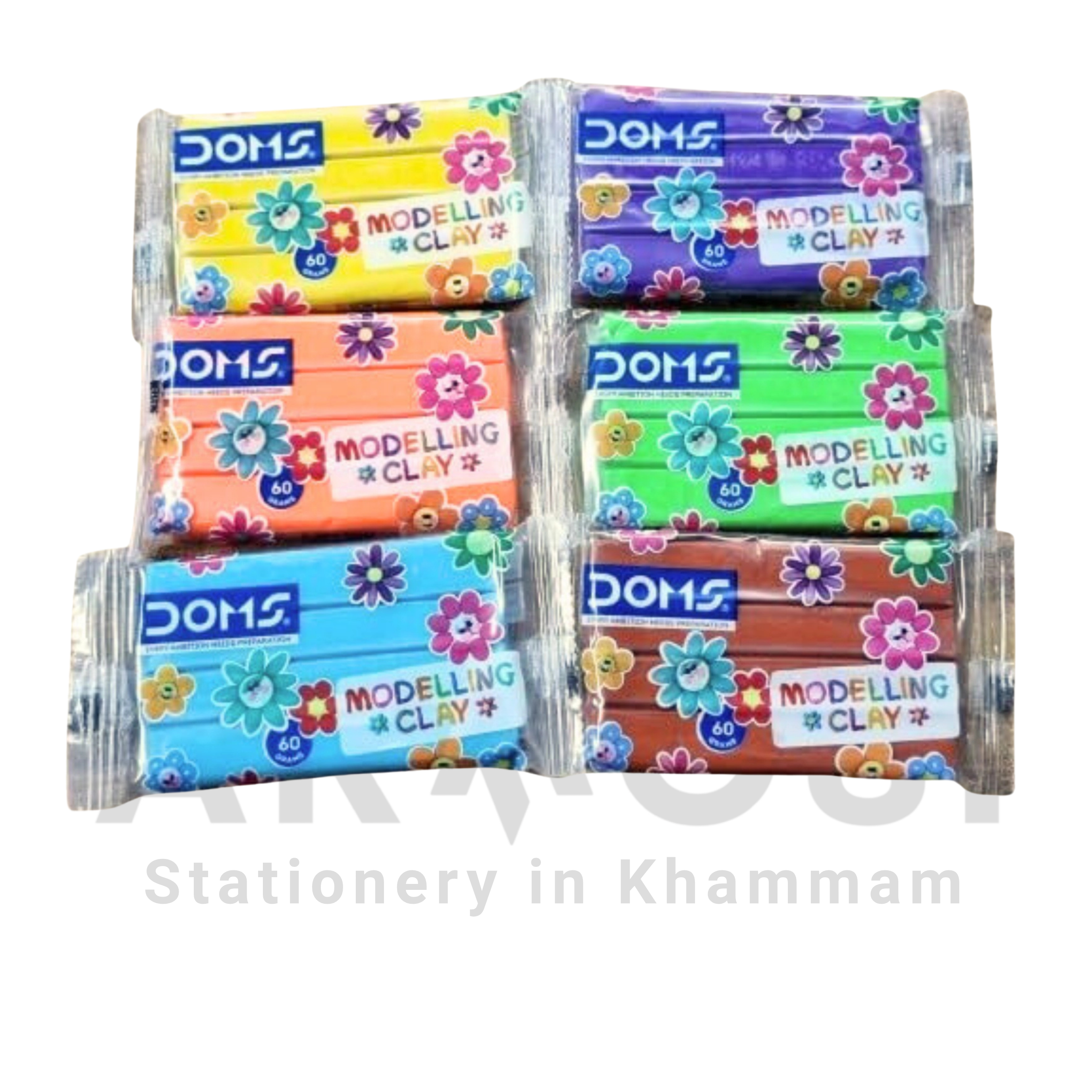 DOMS Modelling Clay Bar – 60g | Assorted Colours
