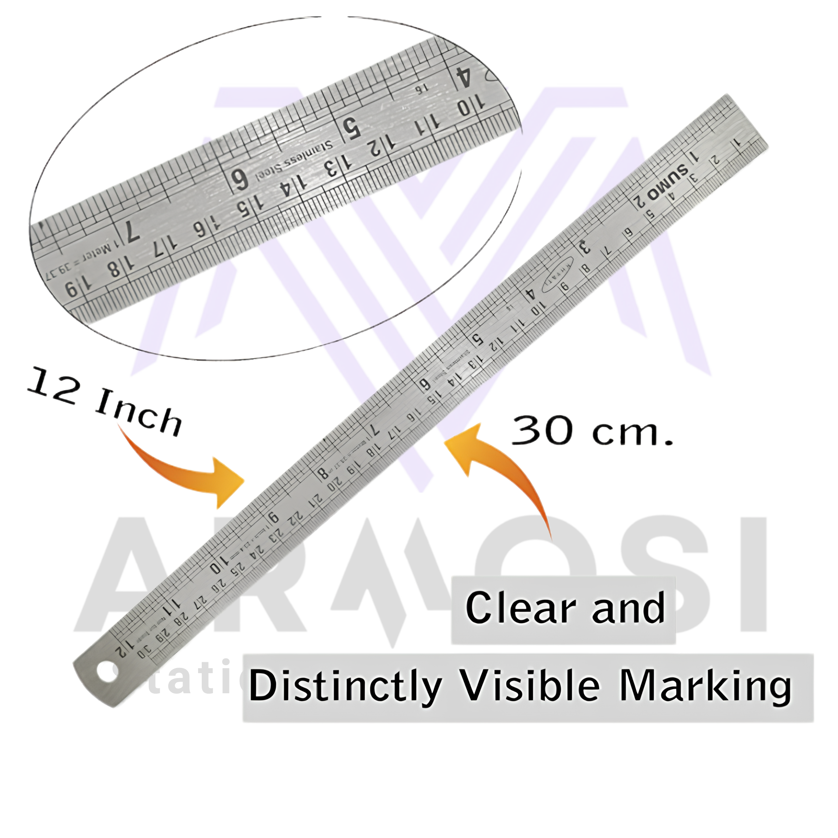 30 cm / 12 Inch Stainless Steel Scale
