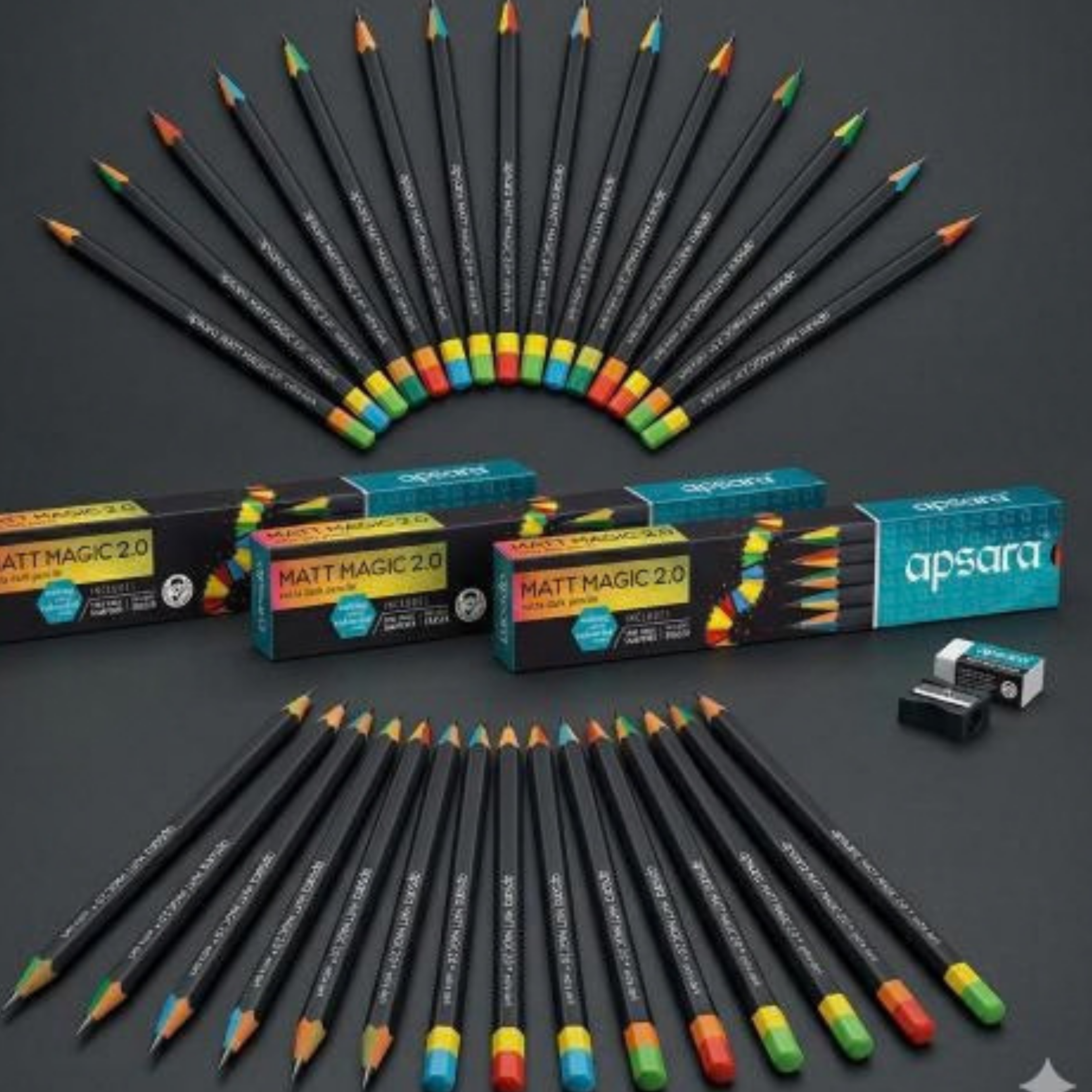 Apsara Matt Magic 2.0 Extra Dark Pencils – Pack of 10